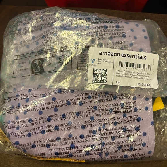 Amazon Essentials Set of 3 Unisex👦🏻👧🏻Holiday🎄Footless Pajama Sz 18M - Picture 3 of 8